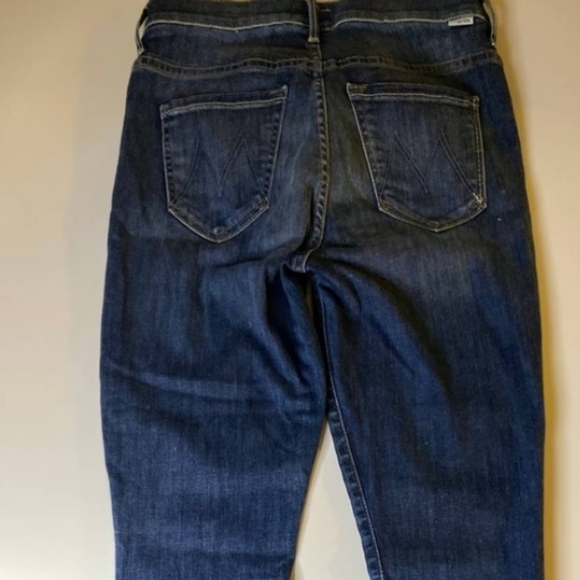 MOTHER The Stunner Ankle Fray Jean Womens Change is in the Air Dark Skinny - Picture 3 of 5